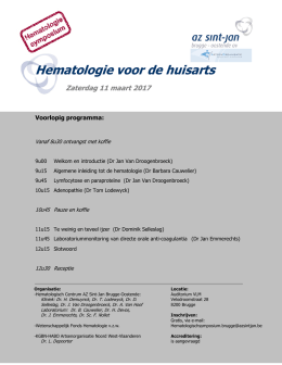 Programma symposium hematologie - AZ Sint