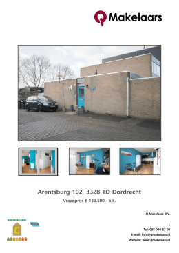 Arentsburg 102, 3328 TD Dordrecht