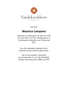 Maurice Lampens - Rouwcentrum Vandekerckhove