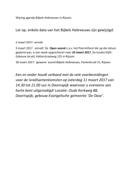 Let op, enkele data van het Bijbels Hebreeuws zijn gewijzigd: Een