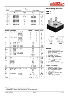 Power Bridge Rectifiers SKB 25 SKD 25