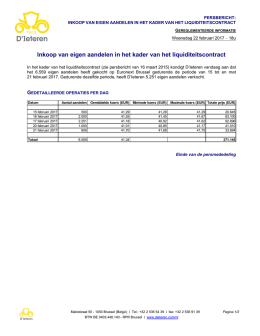 inkoop van eigen aandelen