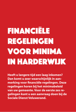 Financiële regelingen voor minima in Harderwijk