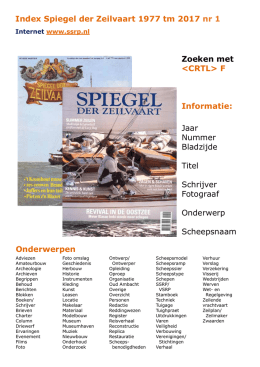 Index Spiegel der Zeilvaart 1977 tm 2017 nr 1 Zoeken met <CRTL