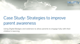 Case Study: Strategies to improve parent awareness