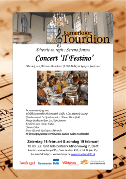Concert `Il Festino` - Kamerkoor Tourdion Delft