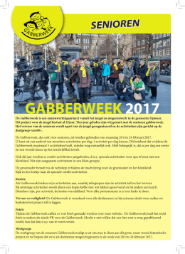 Boekje Gabberweek Senioren 2017