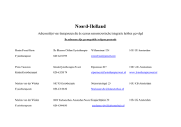 Noord-Holland - Sensomotorische Integratie