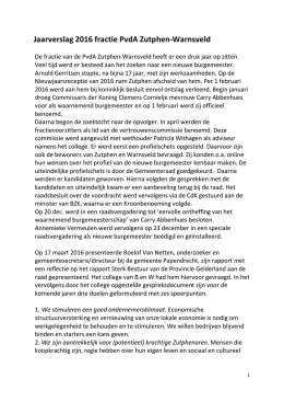 Jaarverslag 2016 fractie PvdA Zutphen