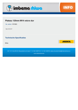 Plateau 125mm M14 velcro dur - Imbema Rhiwa Schuurtechniek
