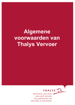 Algemene voorwaarden van Thalys Vervoer