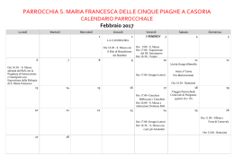 Calendario - Santa Maria Francesca delle cinque piaghe