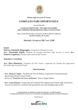 comitato pari opportunita - Ordine degli Avvocati di Verona