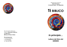 lettura del libro del Genesi  - Unit&agrave; Pastorale S. Antonio Abate e
