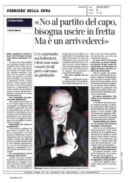 No al partito del capo, bisogna uscire in fretta. Ma &egrave; un