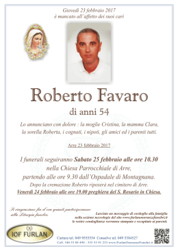 FAVARO ROBERTO.cdr - Annuario Onoranze