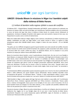 UNICEF: Orlando Bloom in missione in Niger tra i bambini colpiti