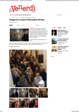 Inaugurata la mostra di Bernardino Del Boca