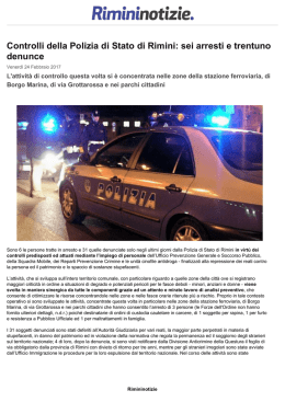 Controlli della Polizia di Stato di Rimini: sei arresti e