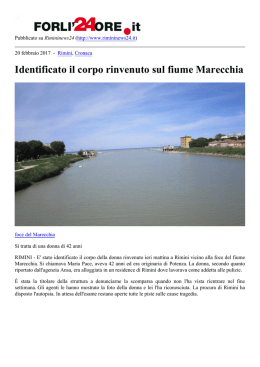 Identificato il corpo rinvenuto sul fiume Marecchia