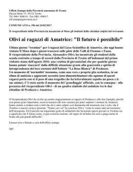 Versione Stampabile - Ufficio Stampa Provincia Autonoma di Trento