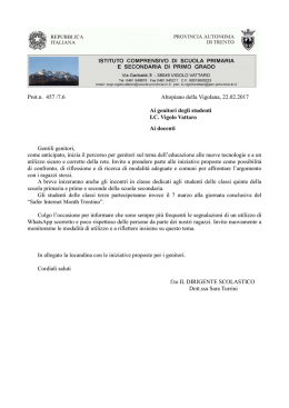 lettera di presentazione - Istituto Comprensivo di Vigolo Vattaro