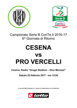 Pro Vercelli - Cesena Calcio