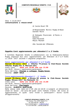 Silea, 17 Ottobre 2003 - Comitato Regionale FIR Friuli Venezia Giulia