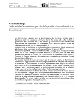 Comunicato stampa - Repubblica e Cantone Ticino