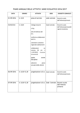 Piano annuale delle attivit&agrave;