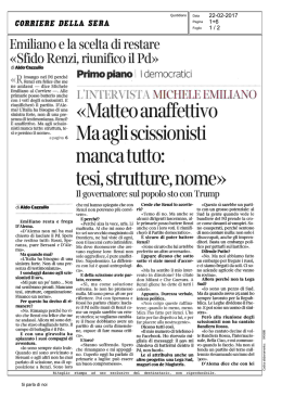 Sfido Renzi, riunifico il Pd