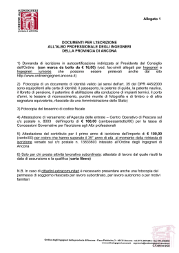 Procedura per l`iscrizione - Ordine degli Ingegneri di Ancona