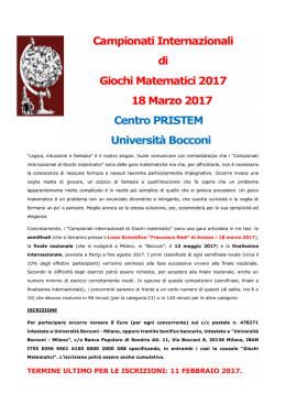 Campionati Internazionali di Giochi Matematici 2017