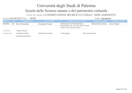 Conservazione dei Beni Culturali - Università degli Studi di Palermo