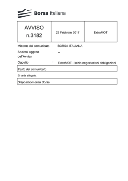 AVVISO n.3182 - Borsa Italiana