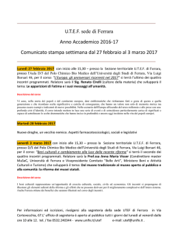 UTEF sede di Ferrara Anno Accademico 2016-17