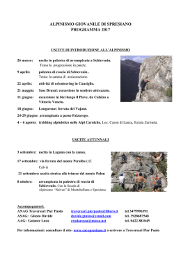 programma delle attività di alpinismo giovanile 2017