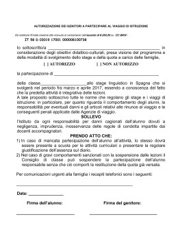 Allegato Circ. n. 79 Autorizzazione stage linguistico in Spagna