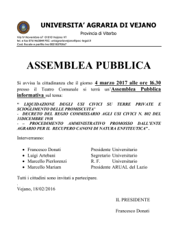 assemblea pubblica - Università Agraria Vejano