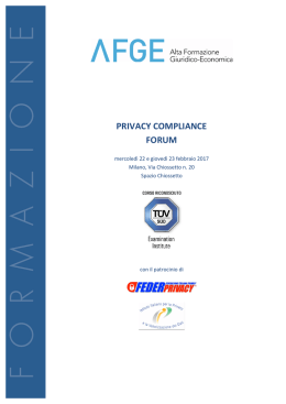 privacy compliance forum - Alta Formazione Giuridico Economica