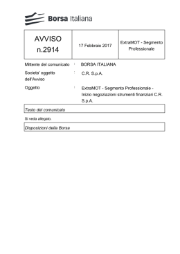 AVVISO n.2914 - Borsa Italiana