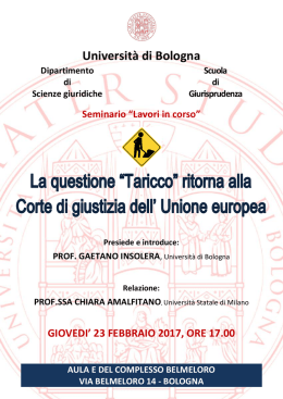 Università di Bologna - Diritto Penale Contemporaneo