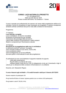 Scarica programma - Ordine Architetti Varese