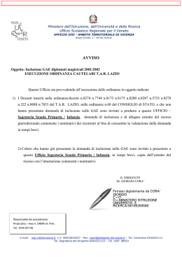 Avviso prot 1382 del 22-02-2017 - Ambito Territoriale di Vicenza