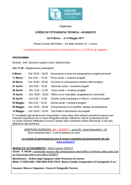 Programma corso - Livorno - Ordine degli Ingegneri di Livorno