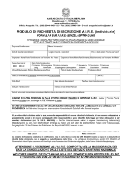 Modulo di iscrizione A.I.R.E. (singolo) - Ambasciata d`Italia