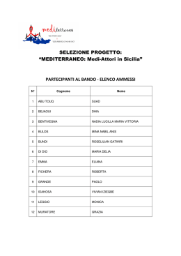 Elenco candidati con dati personali Mediterraneo 3