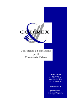 Presentazione - Codirex - Consulenza per l`estero