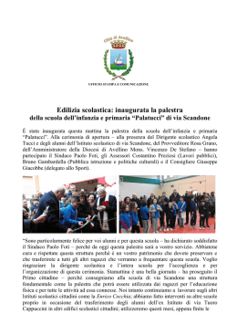 Edilizia scolastica: inaugurata la palestra - Avellino