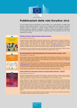 Pubblicazioni della rete Eurydice 2016